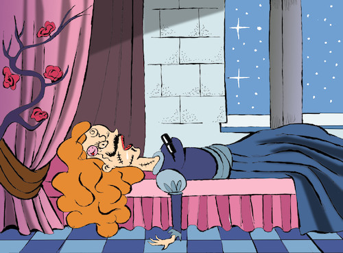 Cartoon: Sleeping Beauty... (medium) by berk-olgun tagged sleeping,beauty