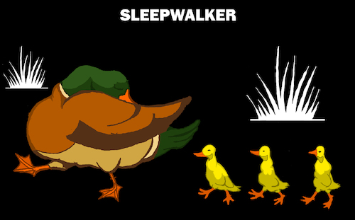 Cartoon: Sleepwalker... (medium) by berk-olgun tagged sleepwalker