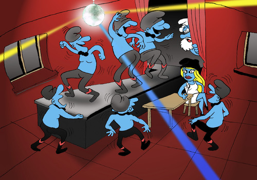 Cartoon: Smurftease... (medium) by berk-olgun tagged smurftease