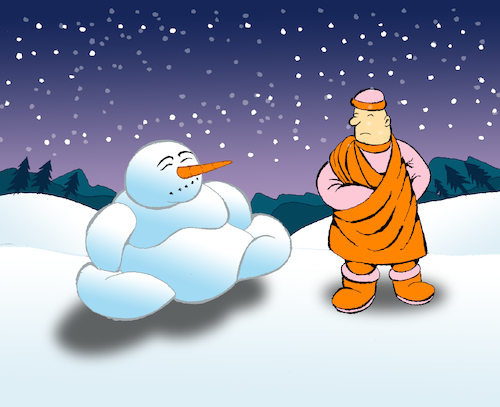 Cartoon: Snow Buddha... (medium) by berk-olgun tagged snow,buddha