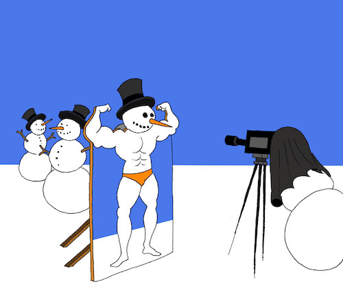 Cartoon: Snowman... (medium) by berk-olgun tagged snowman