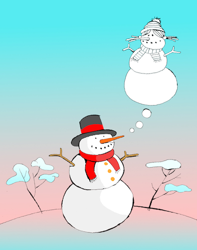 Cartoon: Snowman... (medium) by berk-olgun tagged snowman