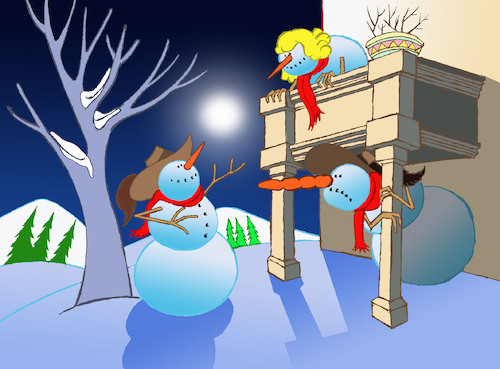 Cartoon: Snowman de Bergerac... (medium) by berk-olgun tagged snowman,de,bergerac