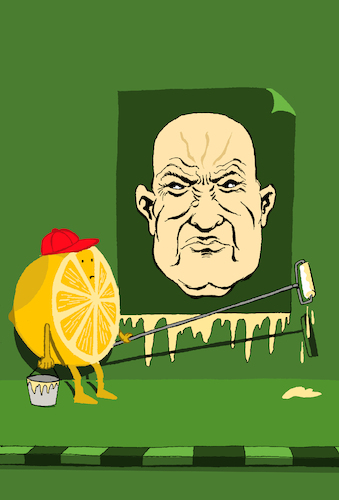 Cartoon: Sour Faced Billboard... (medium) by berk-olgun tagged sour,faced,billboard