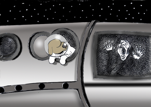 Cartoon: Space Dog.. (medium) by berk-olgun tagged space,dog
