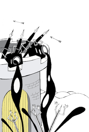 Cartoon: Stilo vs Pencil... (medium) by berk-olgun tagged stilo,vs,pencil