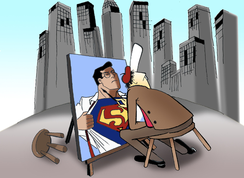 Cartoon: Street Painter.. (medium) by berk-olgun tagged painter,street