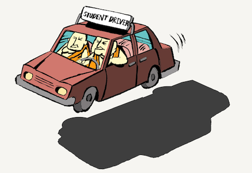 Cartoon: Student Driver... (medium) by berk-olgun tagged student,driver