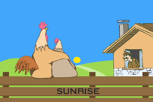 Cartoon: Sunrise... (medium) by berk-olgun tagged sunrise