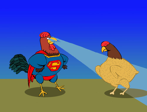 Cartoon: Superrooster... (medium) by berk-olgun tagged superrooster