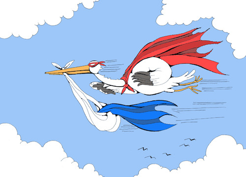 Cartoon: Superstork... (medium) by berk-olgun tagged superstork