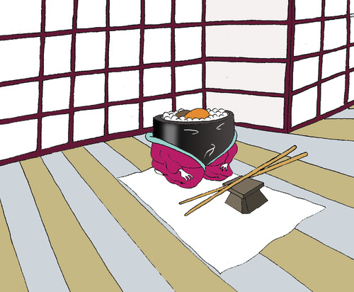 Cartoon: Sushi... (medium) by berk-olgun tagged harakiri