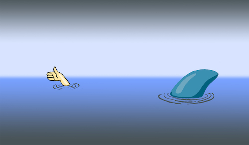 Cartoon: Swimming With Dolphin... (medium) by berk-olgun tagged dolphin