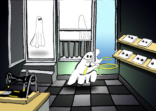 Cartoon: Tailor Ghost... (medium) by berk-olgun tagged tailor,ghost