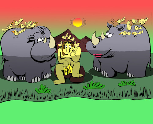 Cartoon: Tarzan of the Rhinos... (medium) by berk-olgun tagged tarzan,of,the,rhinos