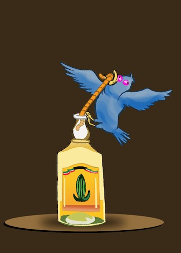 Cartoon: Tequila Worm... (medium) by berk-olgun tagged tequila,worm