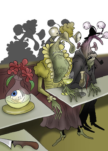 Cartoon: The Absinthe Drinker... (medium) by berk-olgun tagged drinker,absinthe,the