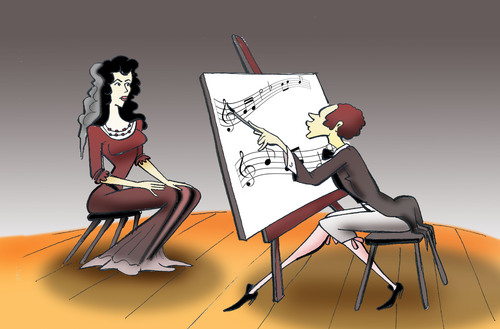 Cartoon: The Composer.. (medium) by berk-olgun tagged composer,the