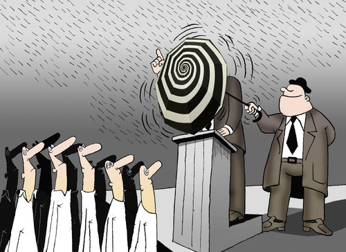 Cartoon: The Hypnotic Umbrella... (medium) by berk-olgun tagged umbrella,hypnotic,the