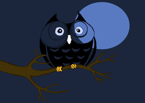 Cartoon: The Night Owl... (medium) by berk-olgun tagged the,night,owl