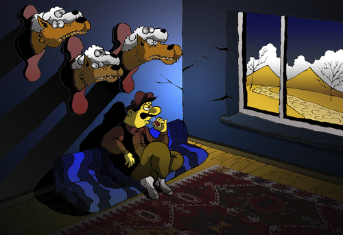 Cartoon: THE SHEEPMAN... (medium) by berk-olgun tagged the,sheepman