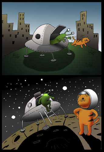 Cartoon: The Space Cat... (medium) by berk-olgun tagged the,space,cat