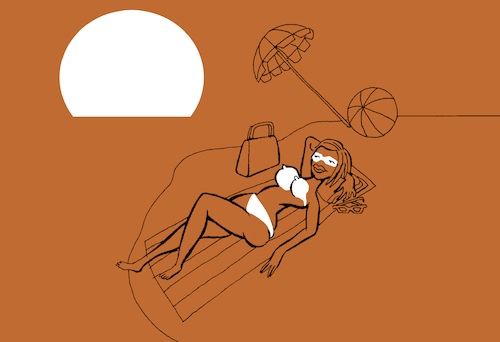 Cartoon: The Suntan... (medium) by berk-olgun tagged the,suntan