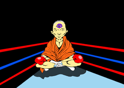 Cartoon: Third Eye Boxing... (medium) by berk-olgun tagged third,eye,boxing