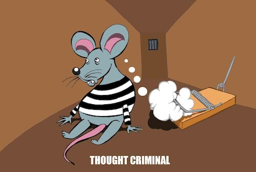 Cartoon: Thought Criminal... (medium) by berk-olgun tagged thought,criminal