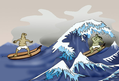 Cartoon: Tsunami.. (medium) by berk-olgun tagged black,cartoon