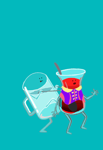 Cartoon: Turkish Tea... (medium) by berk-olgun tagged turkish,tea