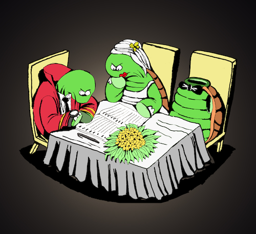 Cartoon: Turtle Wedding... (medium) by berk-olgun tagged turtle,wedding