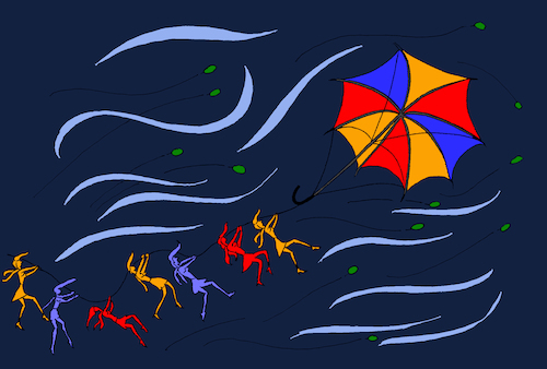 Cartoon: Umbrella Kite... (medium) by berk-olgun tagged umbrella,kite