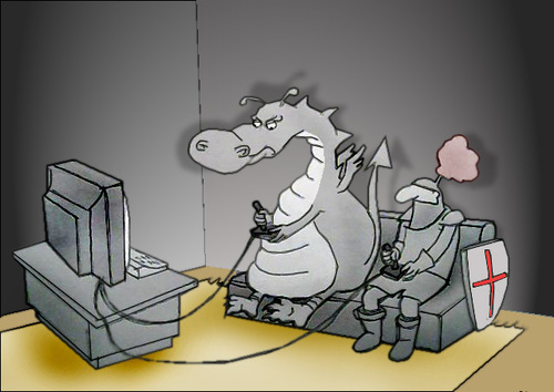 Cartoon: Video game.. (medium) by berk-olgun tagged video,game