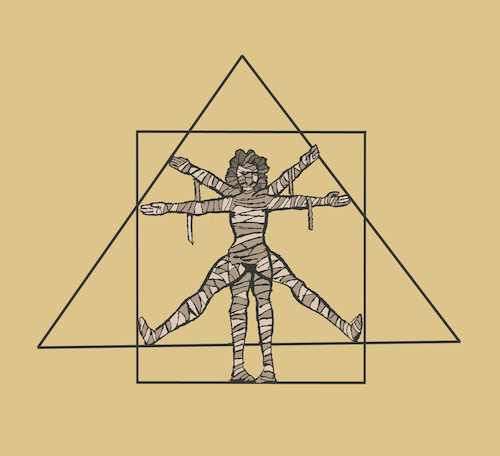 Cartoon: Vitruvian Mummy... (medium) by berk-olgun tagged vitruvian,mummy