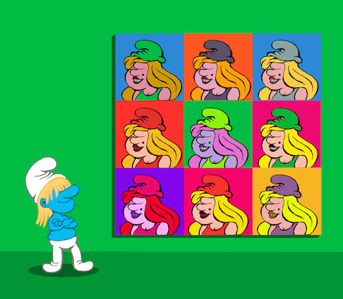 Cartoon: Warhol Smurf... (medium) by berk-olgun tagged warhol,smurf