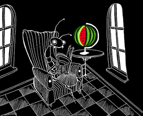 Cartoon: Watermelon Globe... (medium) by berk-olgun tagged watermelon,globe
