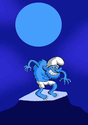 Cartoon: Wolf Smurf... (medium) by berk-olgun tagged wolf,smurf