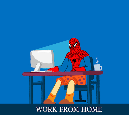 Cartoon: Work From Home... (medium) by berk-olgun tagged work,from,home