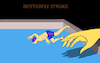 Cartoon: Butterfly Stroke ... (small) by berk-olgun tagged butterfly,stroke