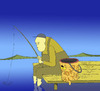 Cartoon: Cat and The Fisherman... (small) by berk-olgun tagged cat,and,the,fisherman