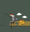 Cartoon: Cat and The Fisherman... (small) by berk-olgun tagged cat,and,the,fisherman