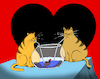 Cartoon: Cat in Love... (small) by berk-olgun tagged cat,in,love