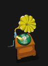 Cartoon: Chalkboard Gramophone... (small) by berk-olgun tagged chalkboard,gramophone