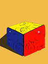 Cartoon: Chameleons Cube... (small) by berk-olgun tagged chameleons,cube