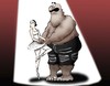 Cartoon: Love of the Wrestler... (small) by berk-olgun tagged love,of,the,wrestler