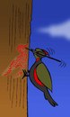 Cartoon: Pointillist Woodpecker... (small) by berk-olgun tagged pointillist,woodpecker