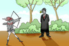 Cartoon: Rene Magritte vs Wilhelm Tell.. (small) by berk-olgun tagged rene,magritte