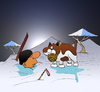 Cartoon: Saint Bernard Cat... (small) by berk-olgun tagged saint,bernard,cat