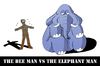 Cartoon: The Bee Man vs The Elephant Man (small) by berk-olgun tagged the,bee,man,vs,elephant